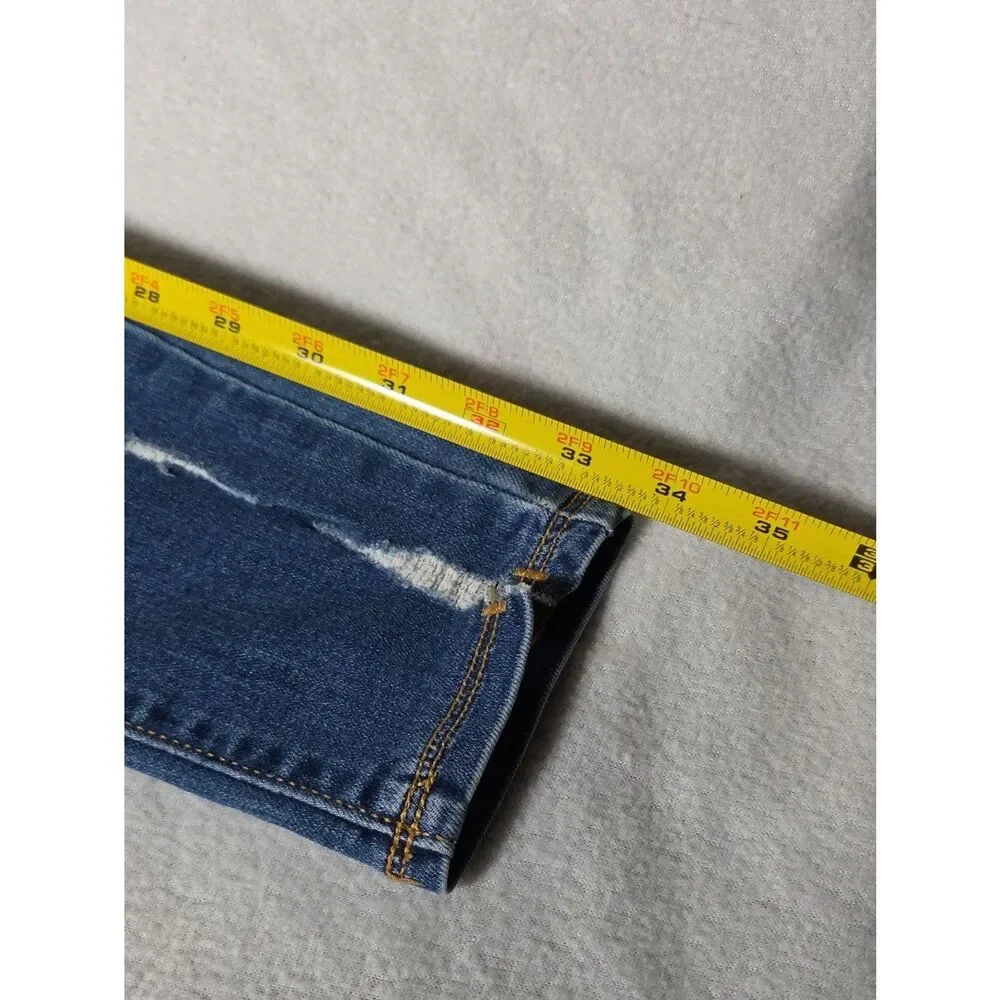 Old Navy High Rise Rockstar Super Skinny Jeggings 12 Button Fly Distressed Split